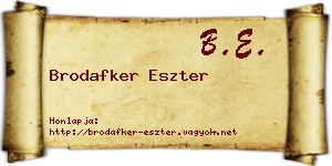 Brodafker Eszter névjegykártya